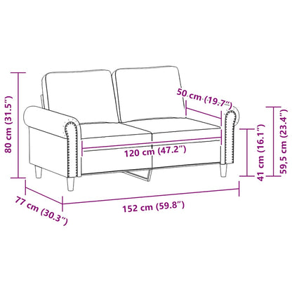 2-Seater Sofa Black 47.2" Faux Leather