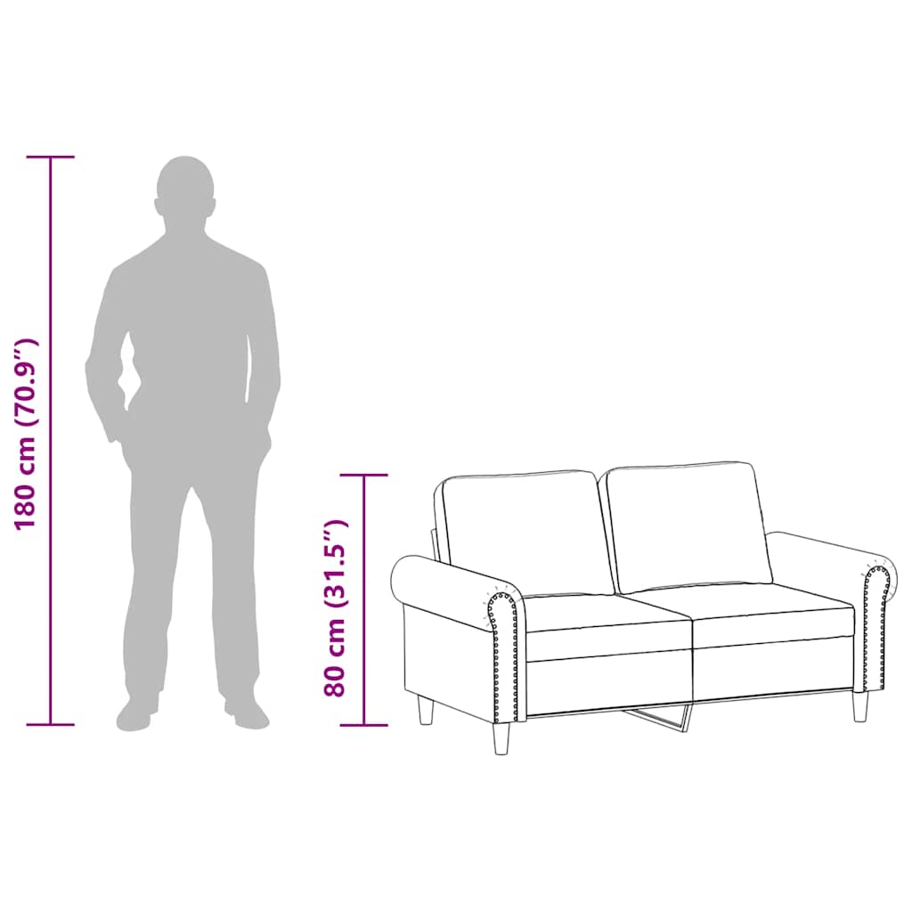 2-Seater Sofa Black 47.2" Faux Leather