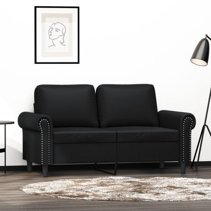 2-seater Sofa Black Faux leather, Metal, Foam 2-seater Durable