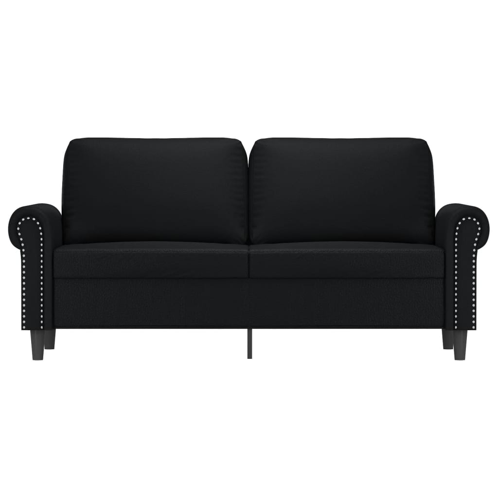 2-seater Sofa Black Faux leather, metal, foam 2-seater Tough