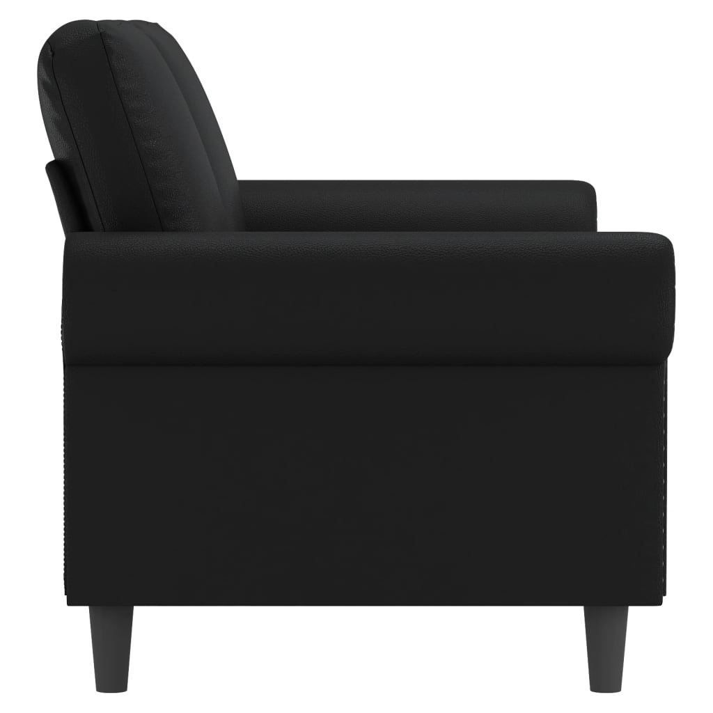 2-seater Sofa Black Faux leather, metal, foam 2-seater Tough