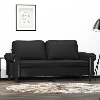 2-seater Sofa Black Faux leather, metal, foam 2-seater Tough