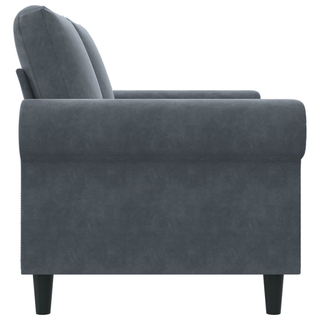 2-seater Sofa Dark grey Velvet (100% polyester), metal, textilene