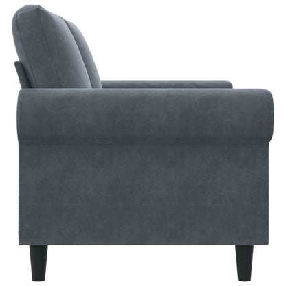 2-seater Sofa Dark grey Velvet (100% polyester), metal, textilene