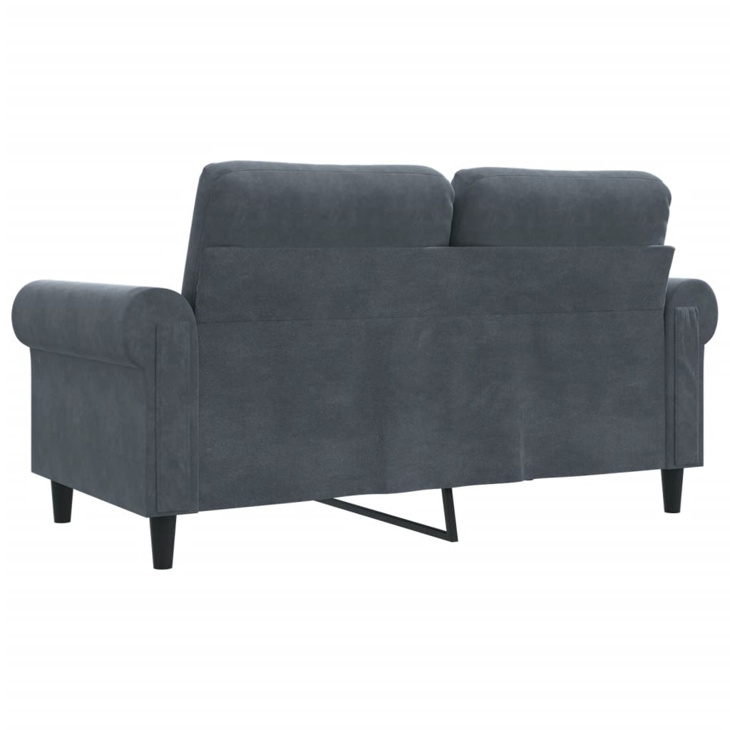 2-seater Sofa Dark grey Velvet (100% polyester), metal, textilene