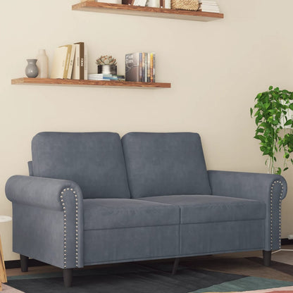 2-seater Sofa Dark grey Velvet (100% polyester), metal, textilene