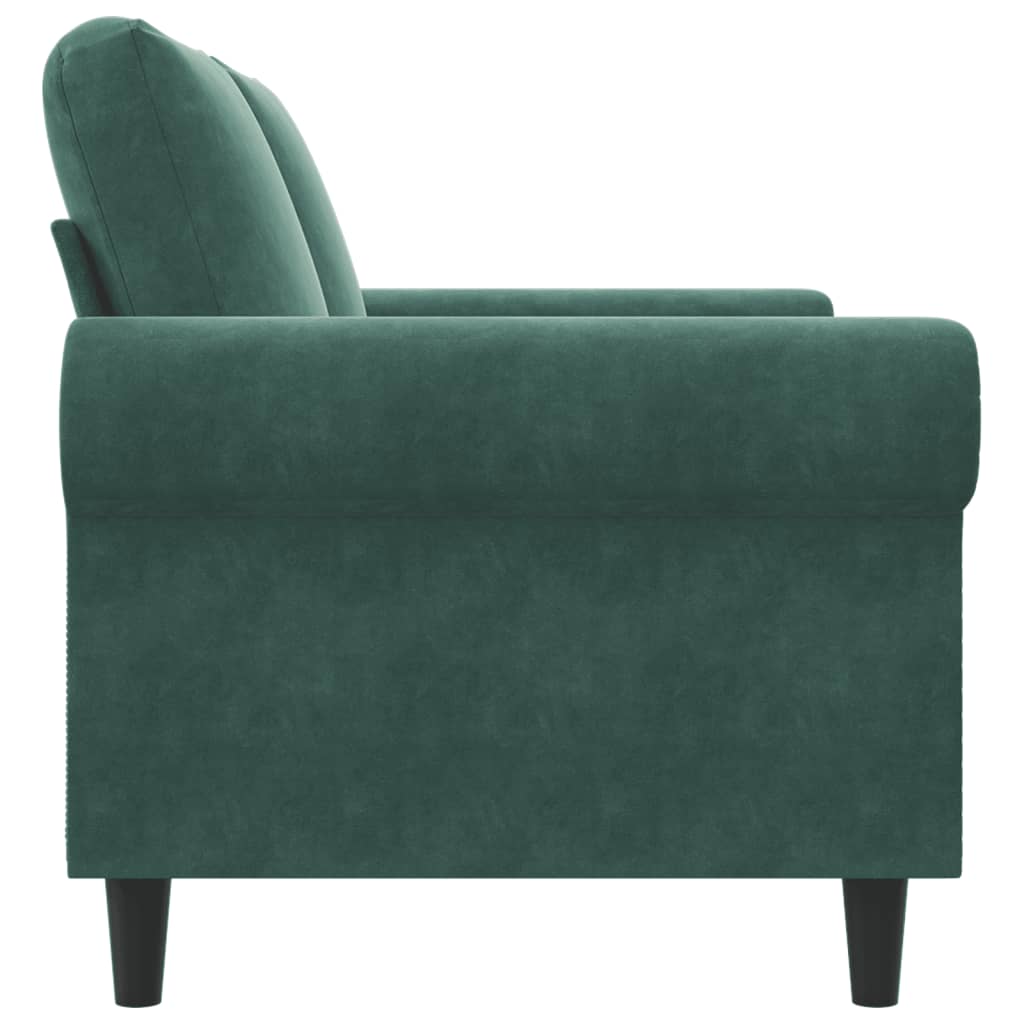 2-seater Sofa Dark Green Velvet (100% polyester), metal Medium