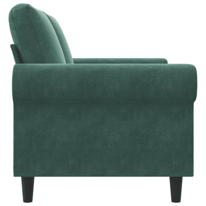 2-seater Sofa Dark Green Velvet (100% polyester), metal Medium