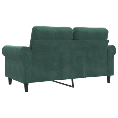 2-seater Sofa Dark Green Velvet (100% polyester), metal Medium