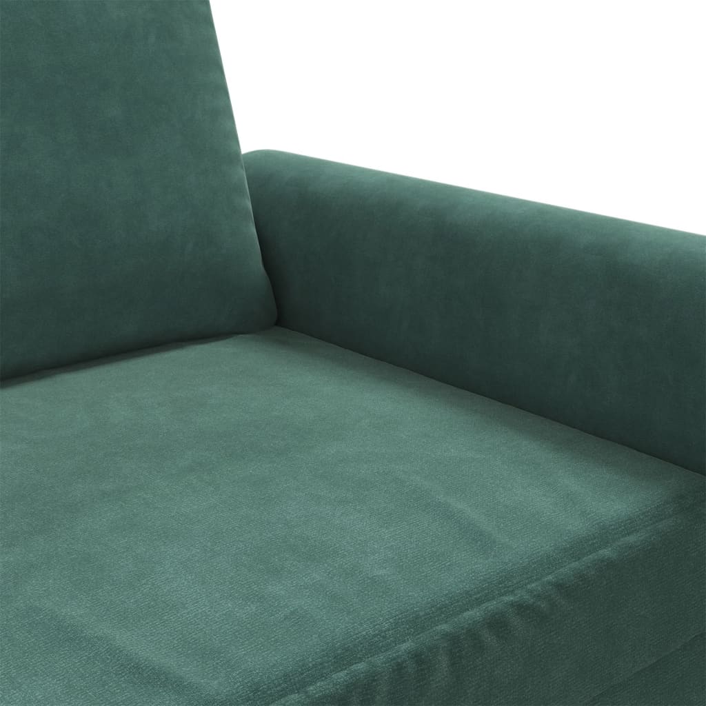 2-seater Sofa Dark Green Velvet (100% polyester), metal Medium