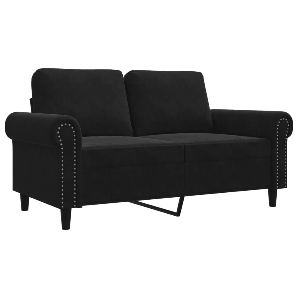2-seater Sofa Black Velvet, metal, textilene Medium 2-Seater Sofa