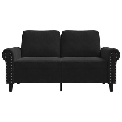 2-seater Sofa Black Velvet, metal, textilene Medium 2-Seater Sofa