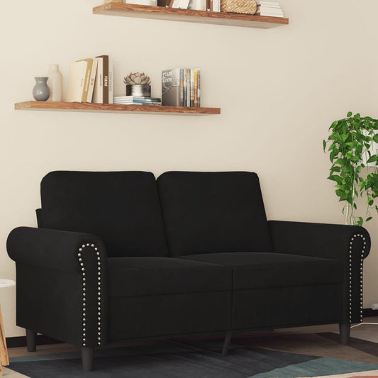 2-seater Sofa Black Velvet, metal, textilene Medium 2-Seater Sofa