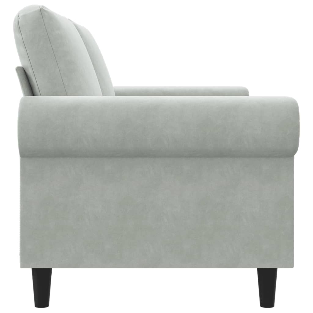 2-seater Sofa Light Grey Velvet (100% polyester), metal, textilene