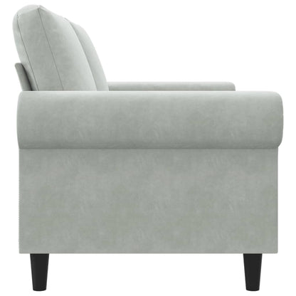 2-seater Sofa Light Grey Velvet (100% polyester), metal, textilene