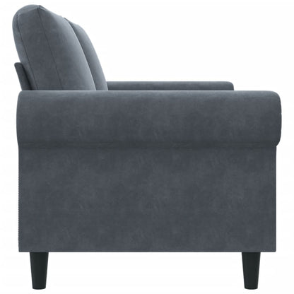2-seater Sofa Dark Gray Velvet (100% polyester), Metal, Foam