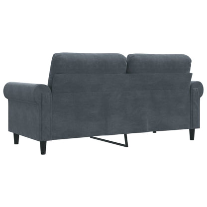 2-seater Sofa Dark Gray Velvet (100% polyester), Metal, Foam