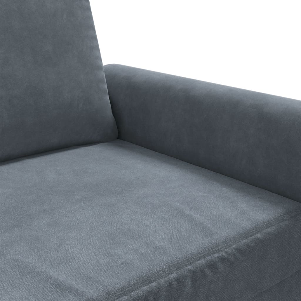2-seater Sofa Dark Gray Velvet (100% polyester), Metal, Foam