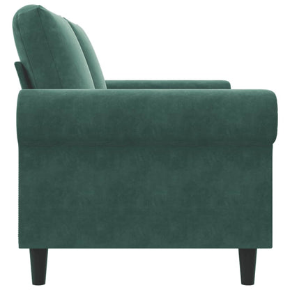 2-seater Sofa Dark Green Velvet (100% polyester), Metal 2-seater