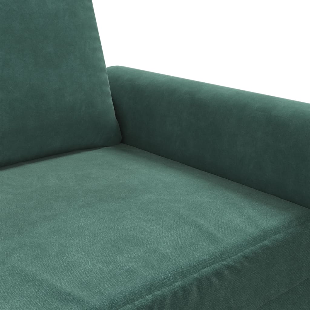 2-seater Sofa Dark Green Velvet (100% polyester), Metal 2-seater