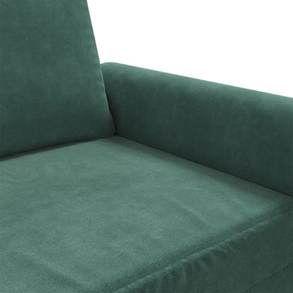 2-seater Sofa Dark Green Velvet (100% polyester), Metal 2-seater