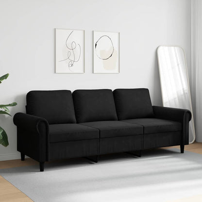 3-Seater Sofa Black 70.9" Velvet