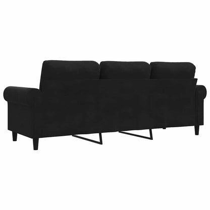 3-Seater Sofa Black 70.9" Velvet