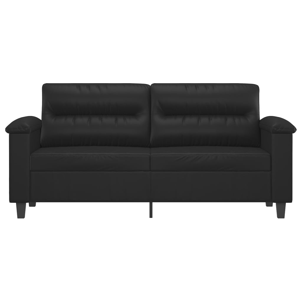 2-seater Sofa Black Faux leather, metal, foam Medium Durable