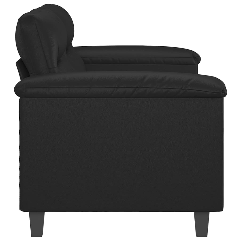 2-seater Sofa Black Faux leather, metal, foam Medium Durable