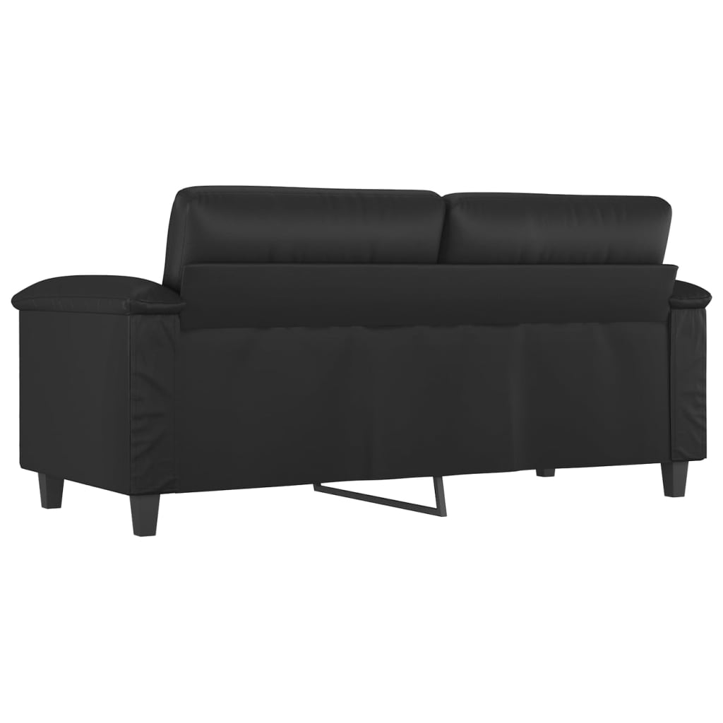 2-seater Sofa Black Faux leather, metal, foam Medium Durable