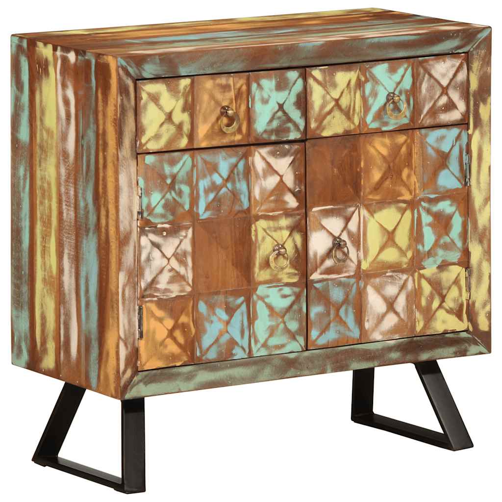 Drawer Cabinet Multicolour 70x35x70 cm Solid Wood Reclaimed