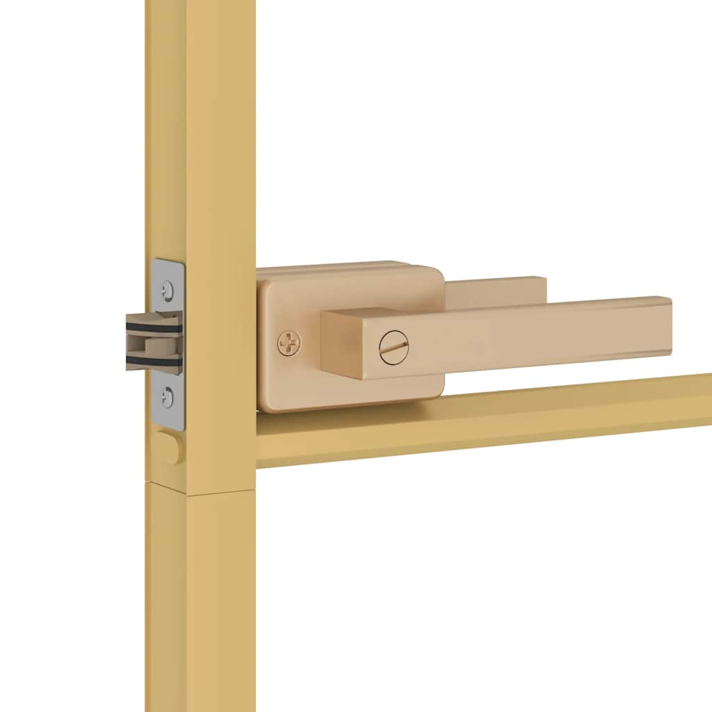 Interior Door Slim Golden 83x201.5 cm Tempered Glass and Aluminium