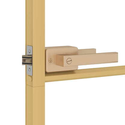 Interior Door Slim Golden 93x201.5 cm Tempered Glass and Aluminium