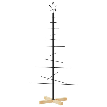 Metal Christmas Tree | Black | Powder-coated steel, solid pine wood