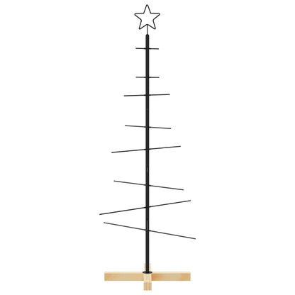 Metal Christmas Tree | Black | Powder-coated steel, solid pine wood