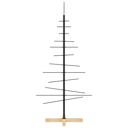 Metal Christmas Tree | Black | Powder-coated steel, solid pine wood