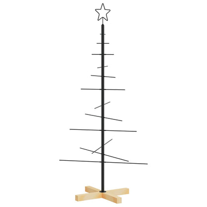 Metal Christmas Tree | Black | Powder-coated steel, solid pine wood