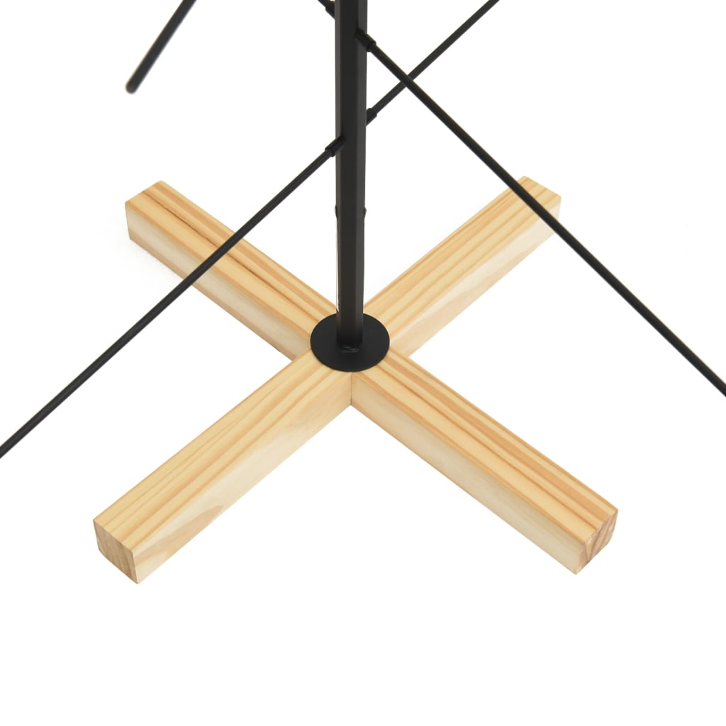 Metal Christmas Tree | Black | Powder-coated steel, solid pine wood