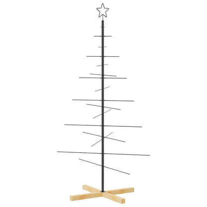 Metal Christmas Tree | Black | Powder-coated steel, solid pine wood