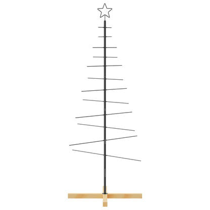 Metal Christmas Tree | Black | Powder-coated steel, solid pine wood
