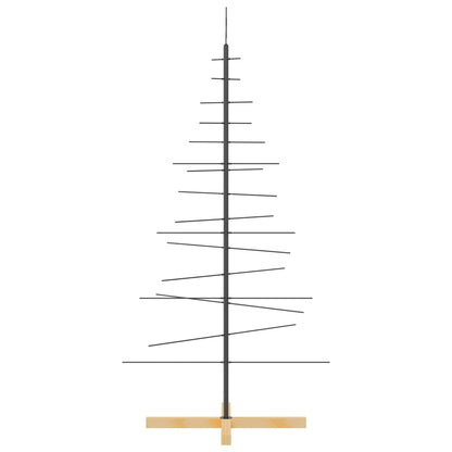 Metal Christmas Tree | Black | Powder-coated steel, solid pine wood