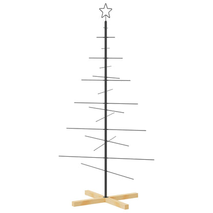 Metal Christmas Tree | Black | Powder-coated steel, solid pine wood