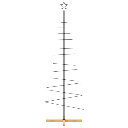 Metal Christmas Tree | Black | Powder-coated steel, solid pine wood
