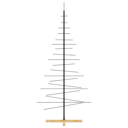 Metal Christmas Tree | Black | Powder-coated steel, solid pine wood