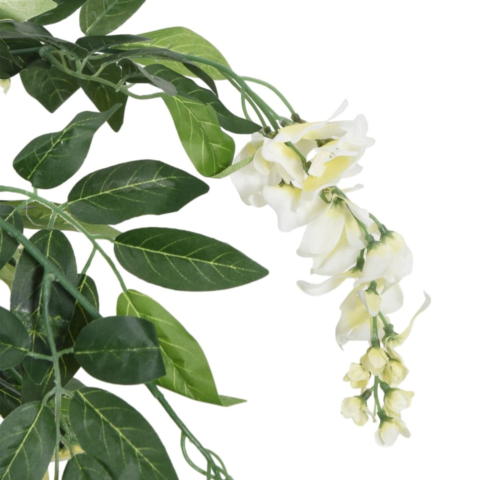 Artificial Wisteria Tree 560 Leaves 80 cm Green and White