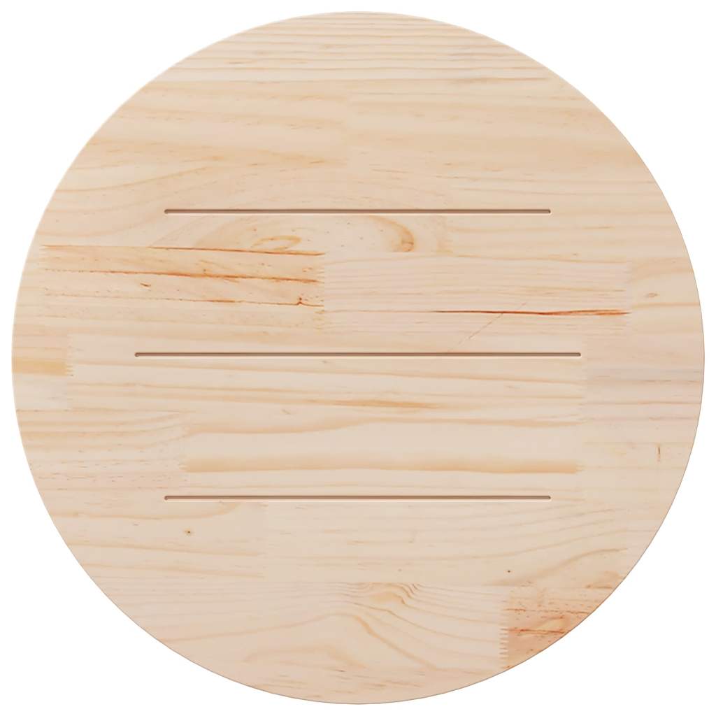 Table Top Round White Ø80x3 cm Solid Wood Pine