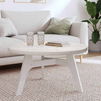Table Top Round White Ø80x3 cm Solid Wood Pine