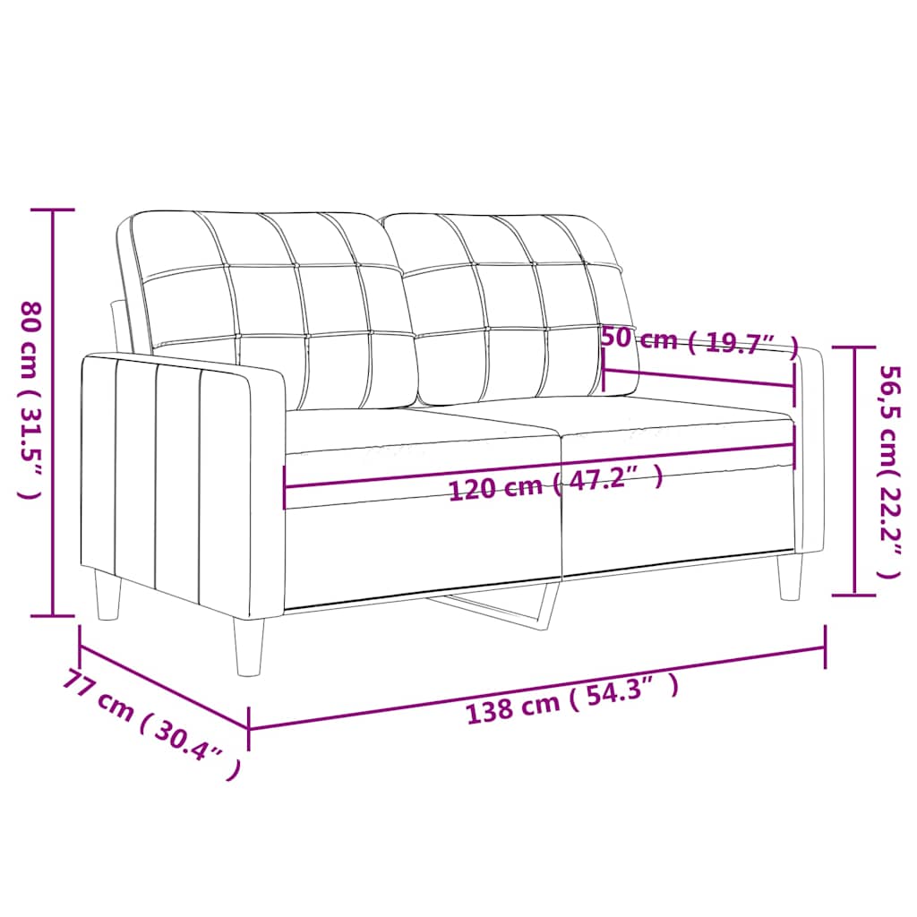 2-seater Sofa Dark grey Fabric (100% polyester), metal, textilene