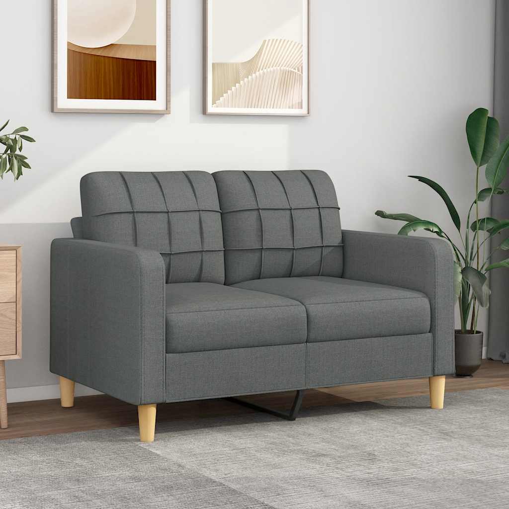 2-seater Sofa Dark grey Fabric (100% polyester), metal, textilene
