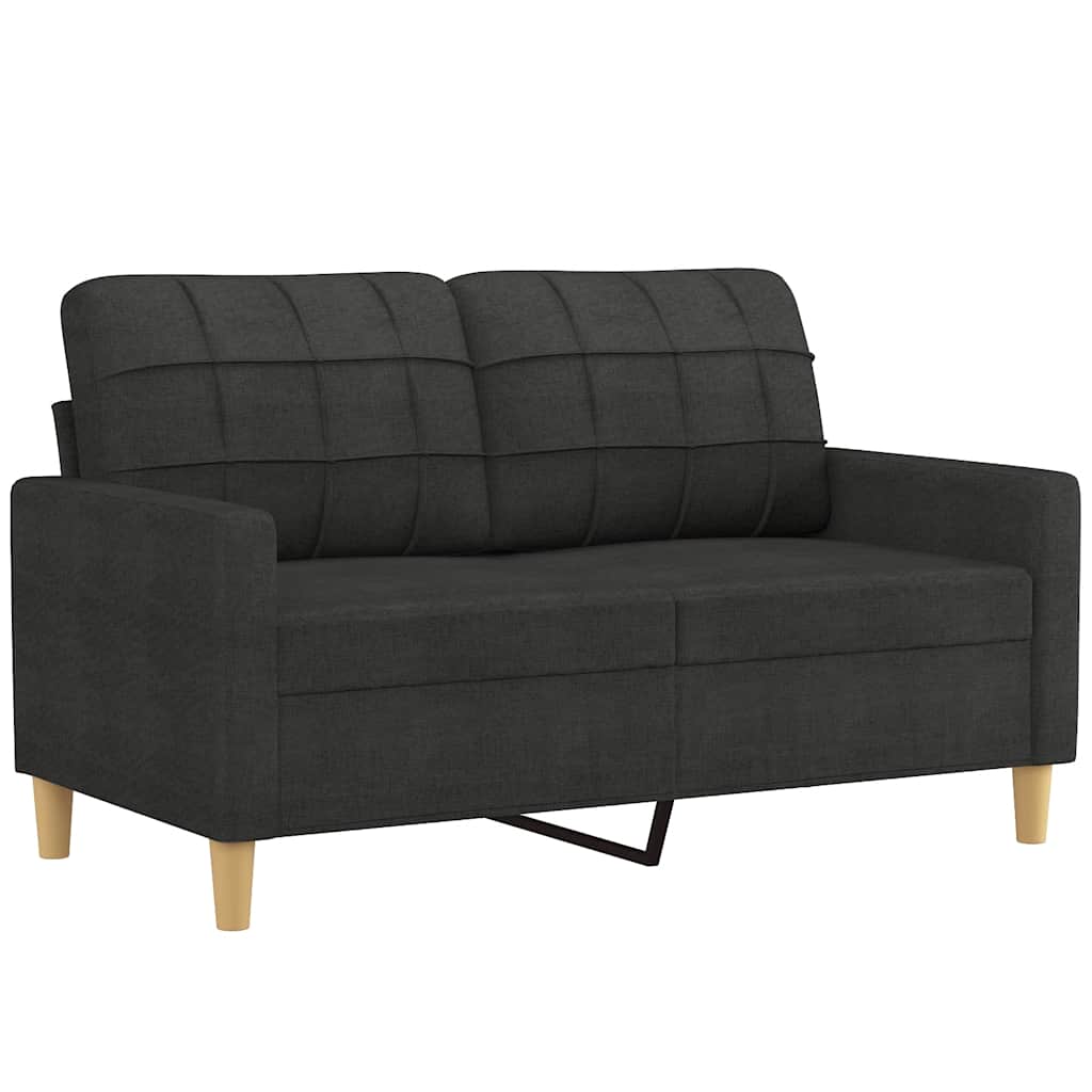 2-seater Sofa Black Polyester fabric, Metal, Textilene